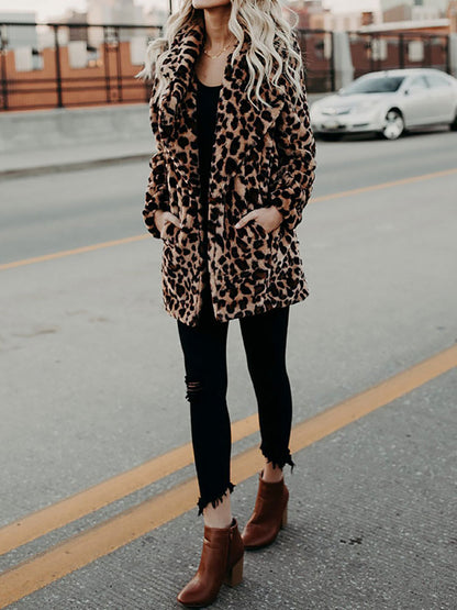 Anneliese™ - Autumnal leopard faux fur coat