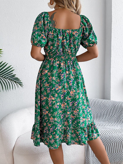 Bertha | Feminine floral dress with puff sleeves