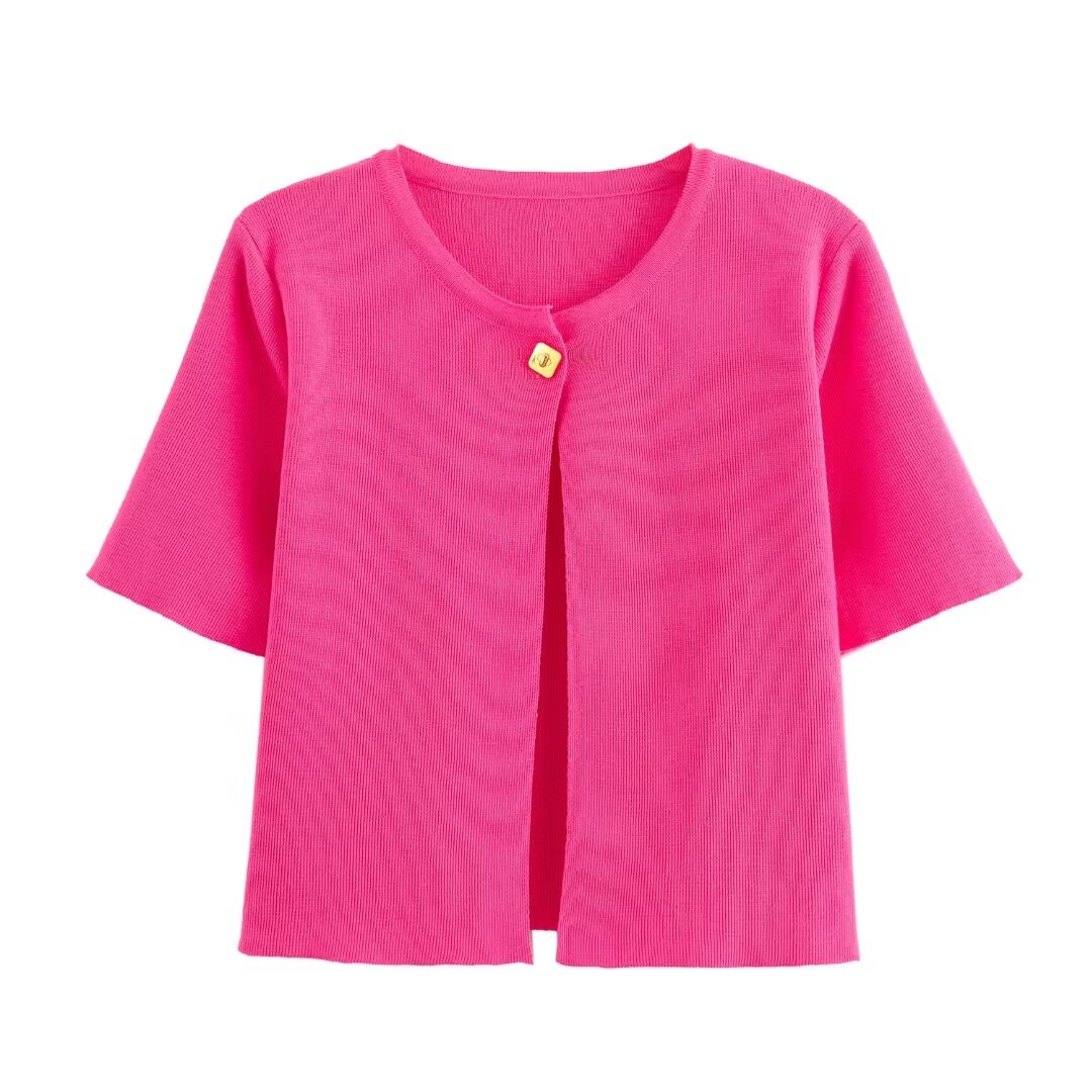 Elena | Elegant Gebreid Korte Mouwen Cardigan