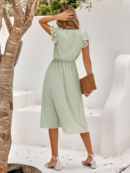 Bertha | Elegant midi dress with ruffled sleeves
