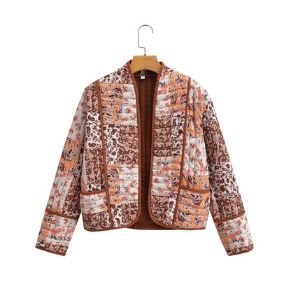 Gisela™ - Winter coat with floral pattern