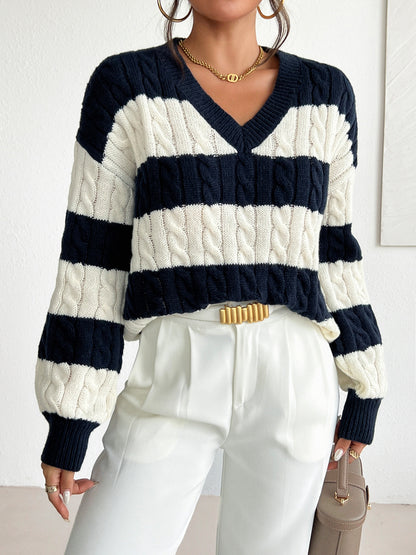 Zeke | Elegant knitted sweater with timeless stripes