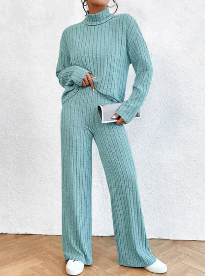 Margaux™ - Knitted trousers and turtleneck sweater for women