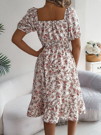 Bertha | Feminine floral dress with puff sleeves