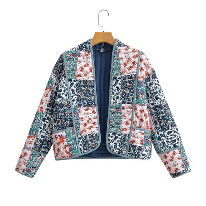 Gisela™ - Winter coat with floral pattern