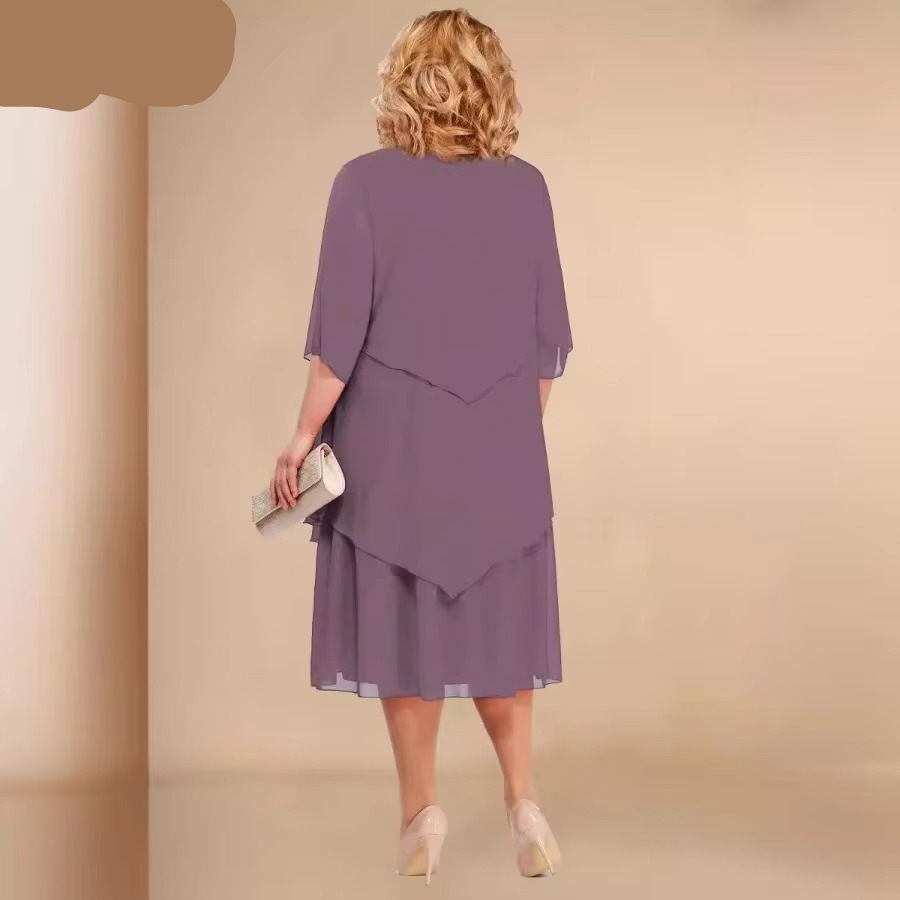 Oswald | Elegant chiffon dress with layered look