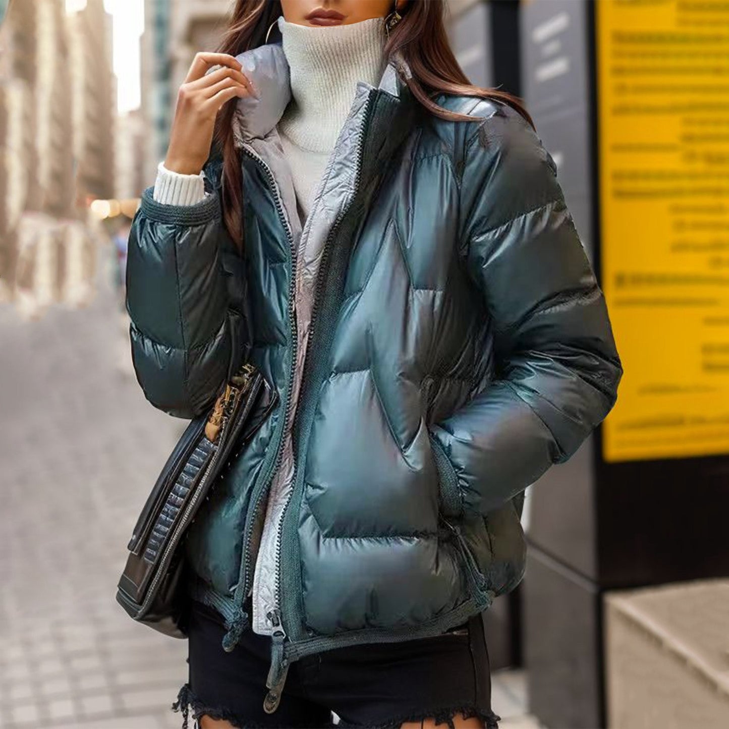 Zeke | Stylish quilted jacket with a shiny finish