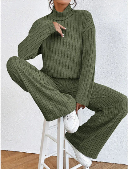 Margaux™ - Knitted trousers and turtleneck sweater for women