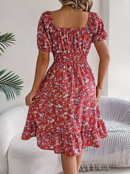 Bertha | Feminine floral dress with puff sleeves