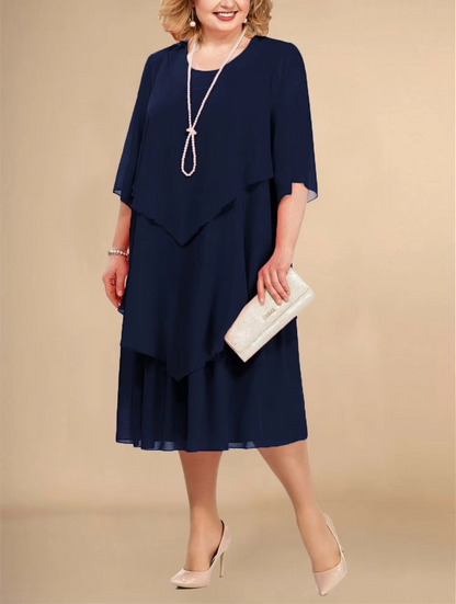 Oswald | Elegant chiffon dress with layered look