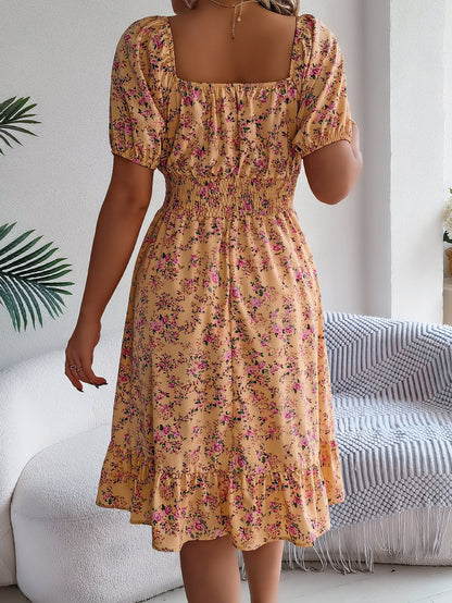 Bertha | Feminine floral dress with puff sleeves
