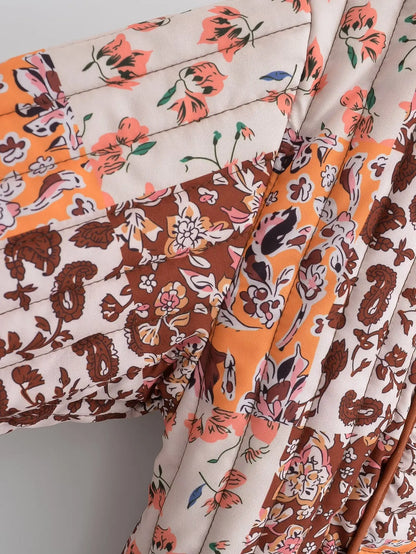 Gisela™ - Winter coat with floral pattern