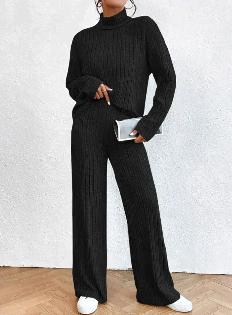 Margaux™ - Knitted trousers and turtleneck sweater for women