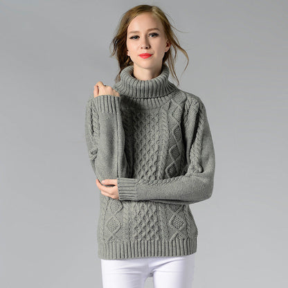 Celina™ - Women's long-sleeved cable-knit turtleneck sweater