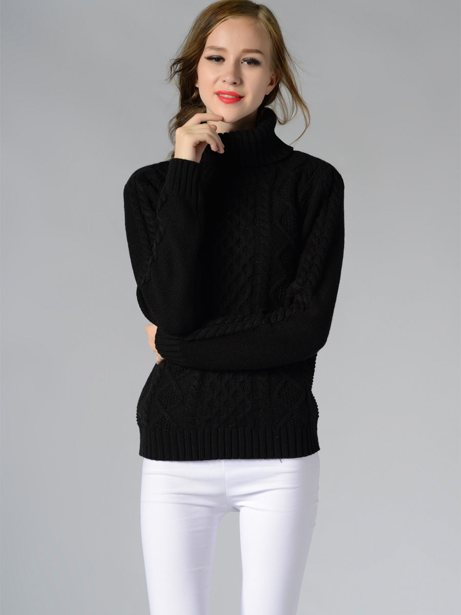 Celina™ - Women's long-sleeved cable-knit turtleneck sweater