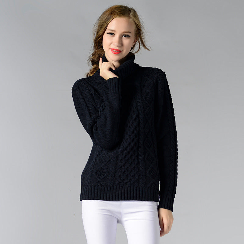 Celina™ - Women's long-sleeved cable-knit turtleneck sweater
