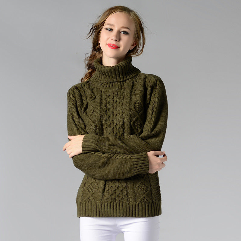 Celina™ - Women's long-sleeved cable-knit turtleneck sweater