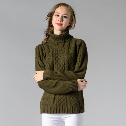 Celina™ - Women's long-sleeved cable-knit turtleneck sweater