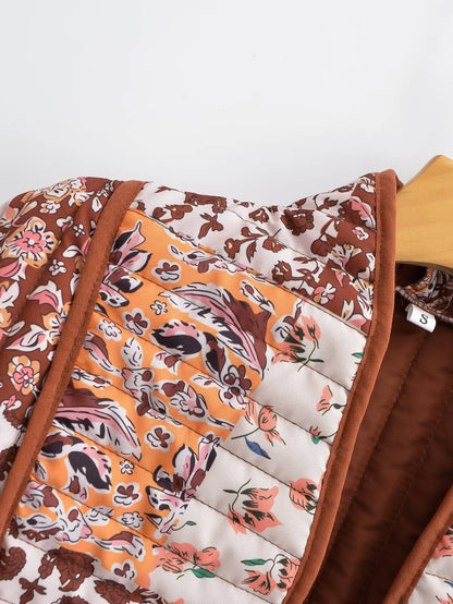 Gisela™ - Winter coat with floral pattern