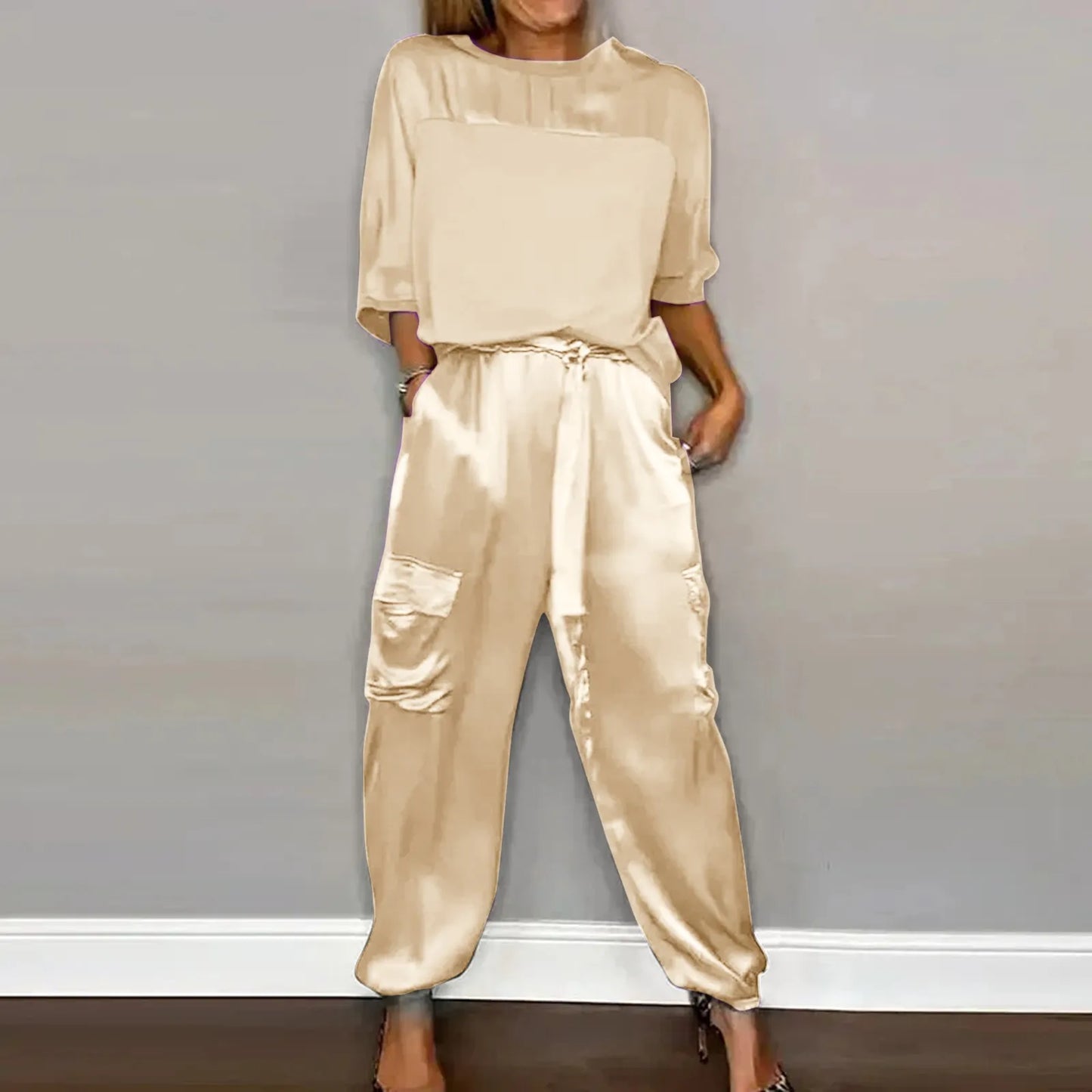 Elaina™ - Satin Two-Piece Lounge Set