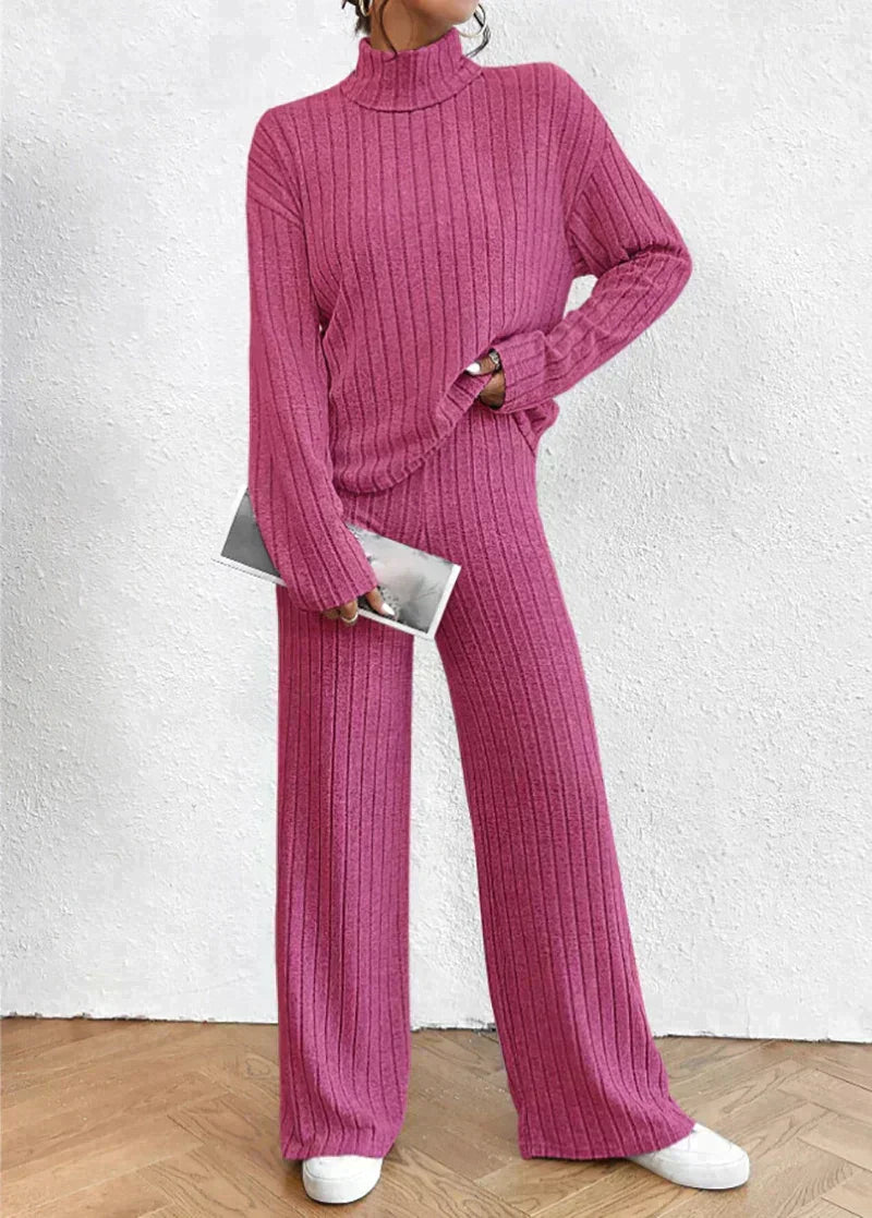 Margaux™ - Knitted trousers and turtleneck sweater for women
