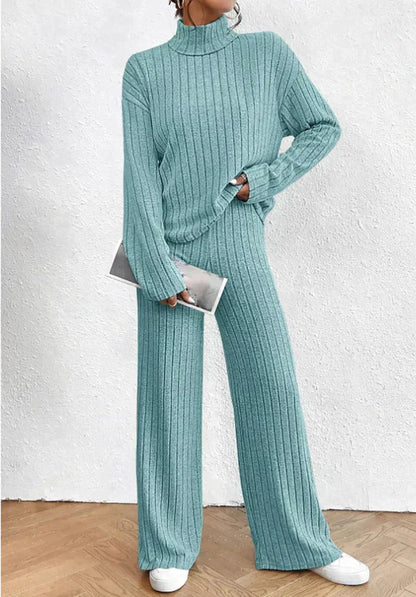 Margaux™ - Knitted trousers and turtleneck sweater for women