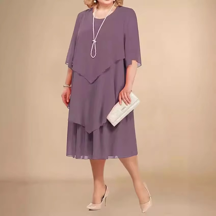 Oswald | Elegant chiffon dress with layered look