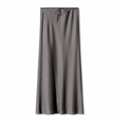 Clara™ - High-waisted satin maxi skirt