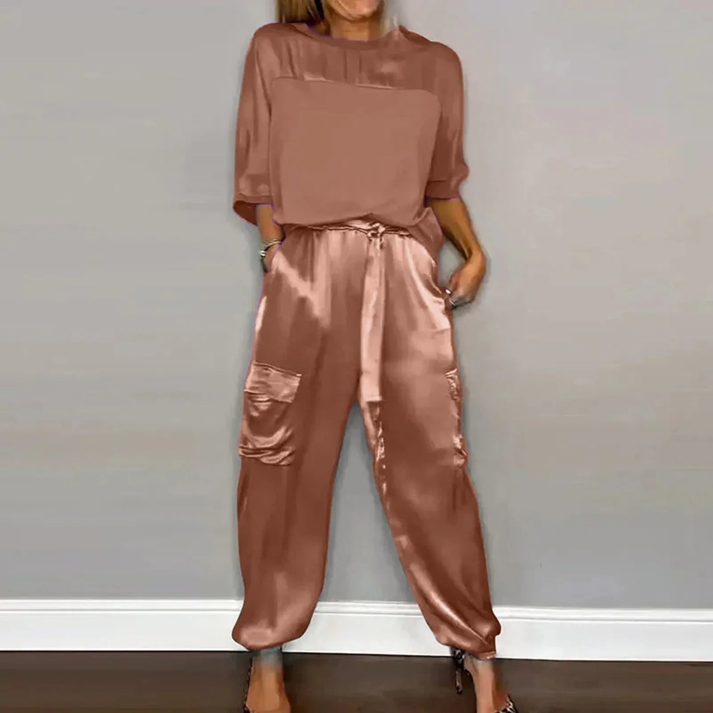 Elaina™ - Satin Two-Piece Lounge Set