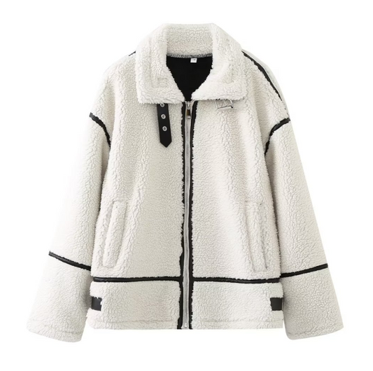 Mae™ | Women's short jacket with teddy fur