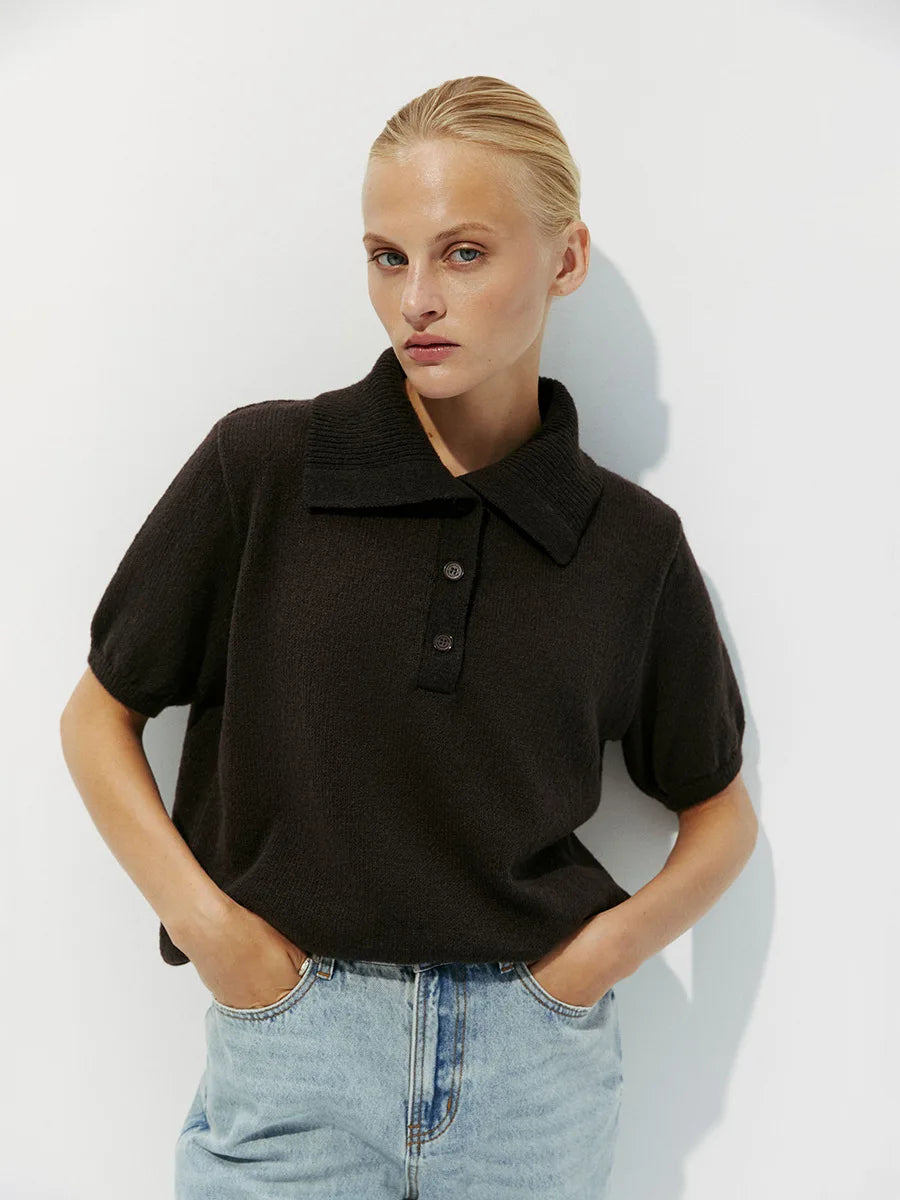 Frieda | Knitted polo sweater
