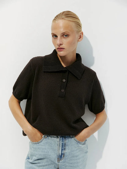Frieda | Knitted polo sweater