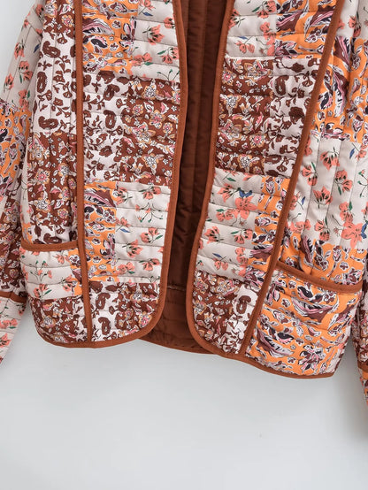 Gisela™ - Winter coat with floral pattern