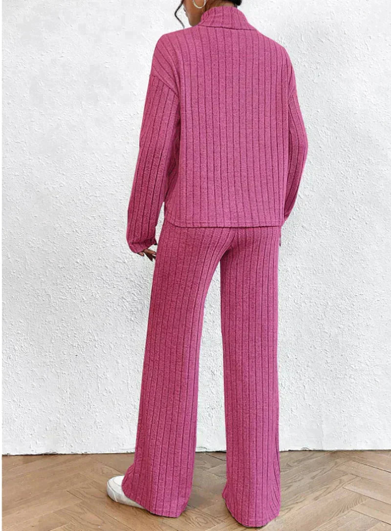 Margaux™ - Knitted trousers and turtleneck sweater for women