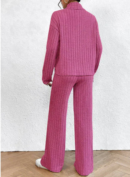 Margaux™ - Knitted trousers and turtleneck sweater for women
