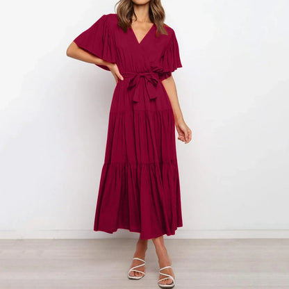 Klara™ - Maxi dress with deep V-neck