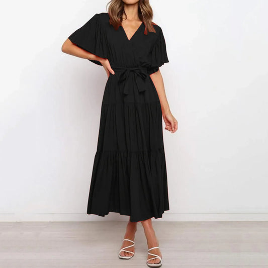 Klara™ - Maxi dress with deep V-neck