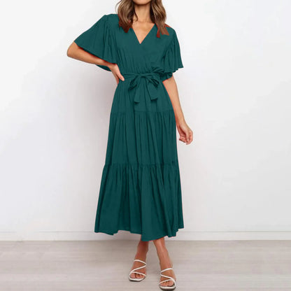 Klara™ - Maxi dress with deep V-neck