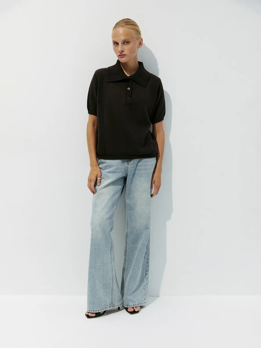 Frieda | Knitted polo sweater