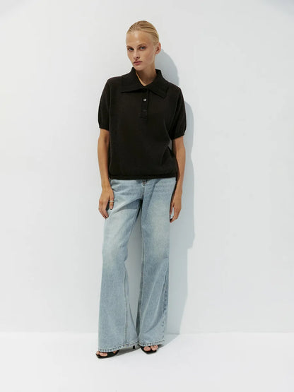 Frieda | Knitted polo sweater