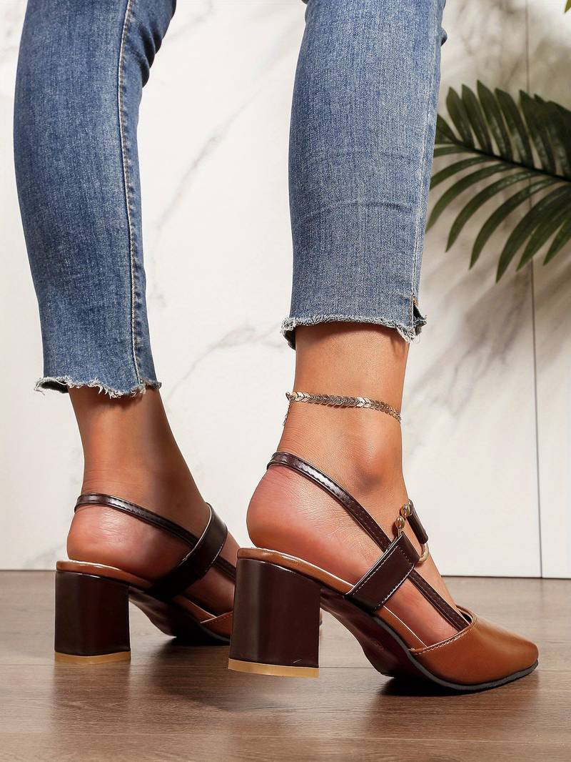 Damen Sandale mit Absatz in Braun – atmungsaktiv und bequem, ideal für den Sommer