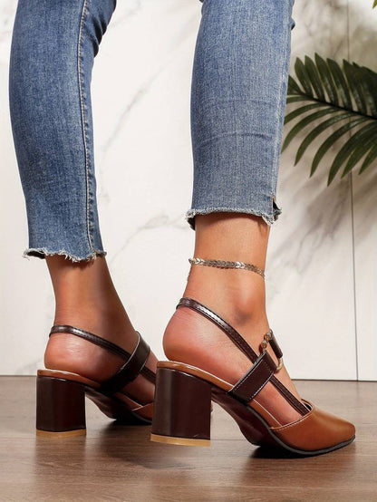 Damen Sandale mit Absatz in Braun – atmungsaktiv und bequem, ideal für den Sommer