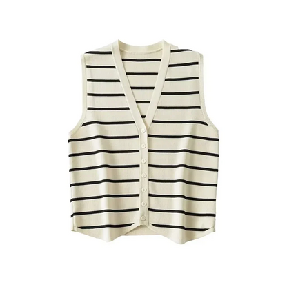 Lavelle™ - Striped Knitted Vest Sweater
