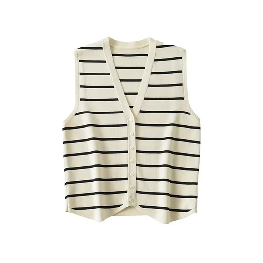 Lavelle™ - Striped Knitted Vest Sweater