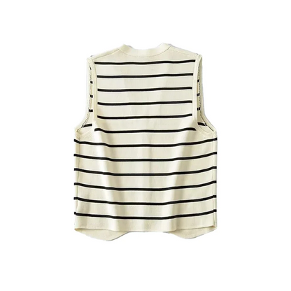Lavelle™ - Striped Knitted Vest Sweater
