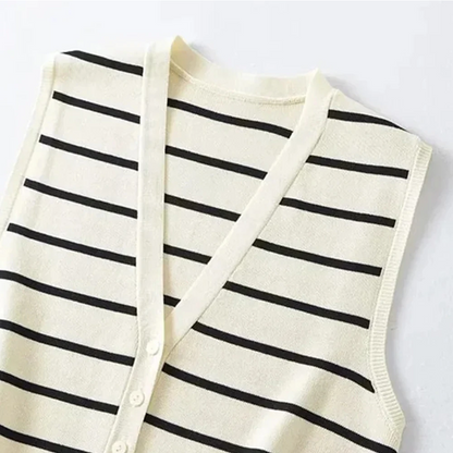 Lavelle™ - Striped Knitted Vest Sweater