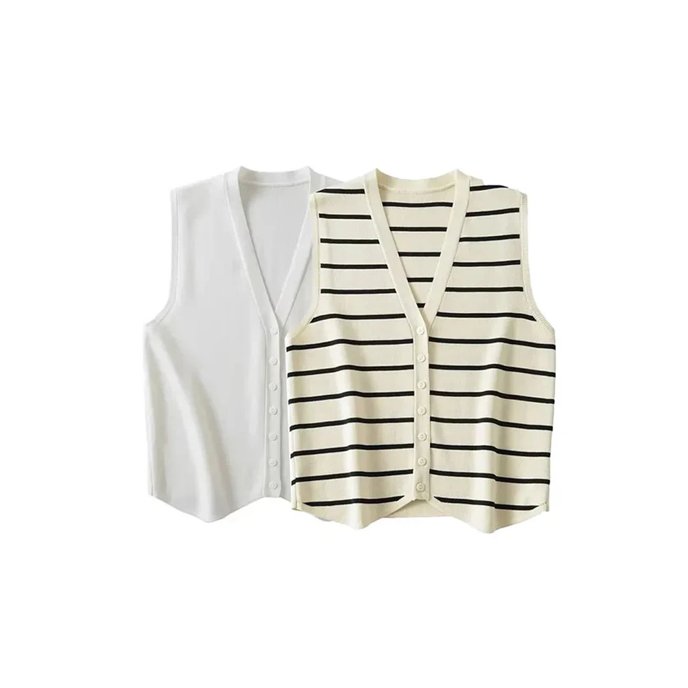 Lavelle™ - Striped Knitted Vest Sweater