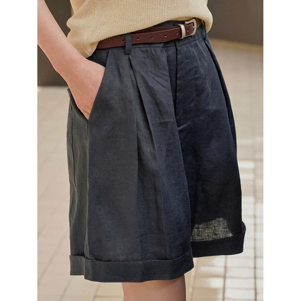 Lavelle™ - Wavy linen shorts