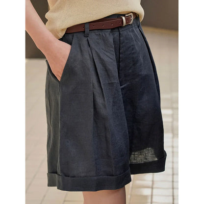 Lavelle™ - Wavy linen shorts