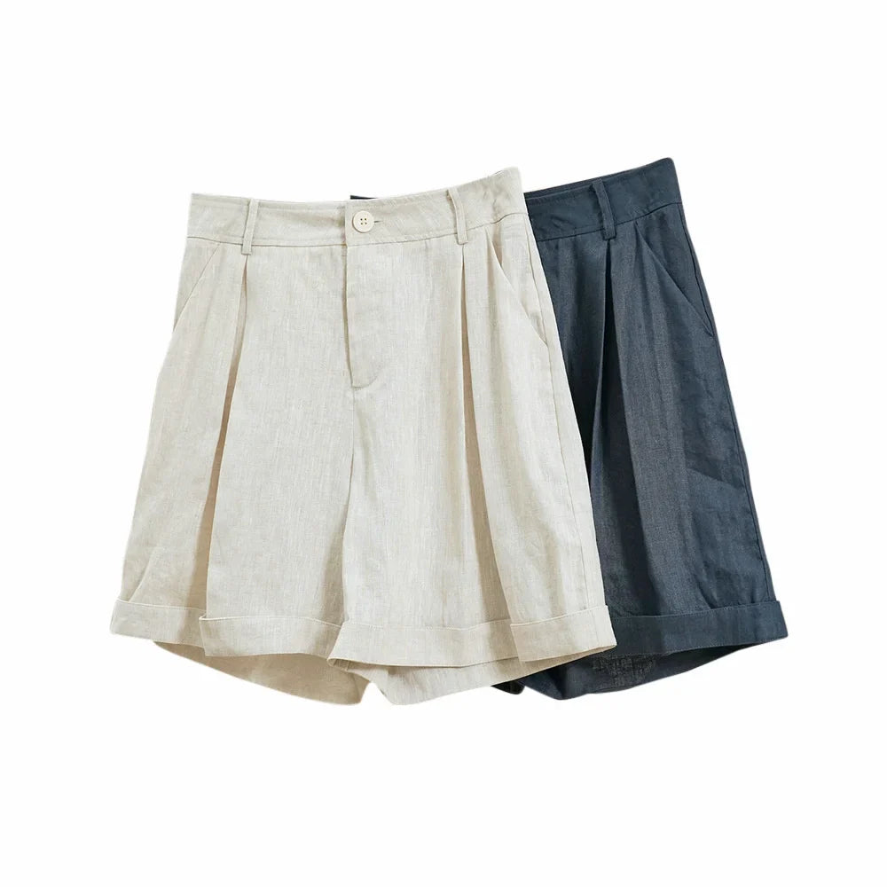 Lavelle™ - Wavy linen shorts